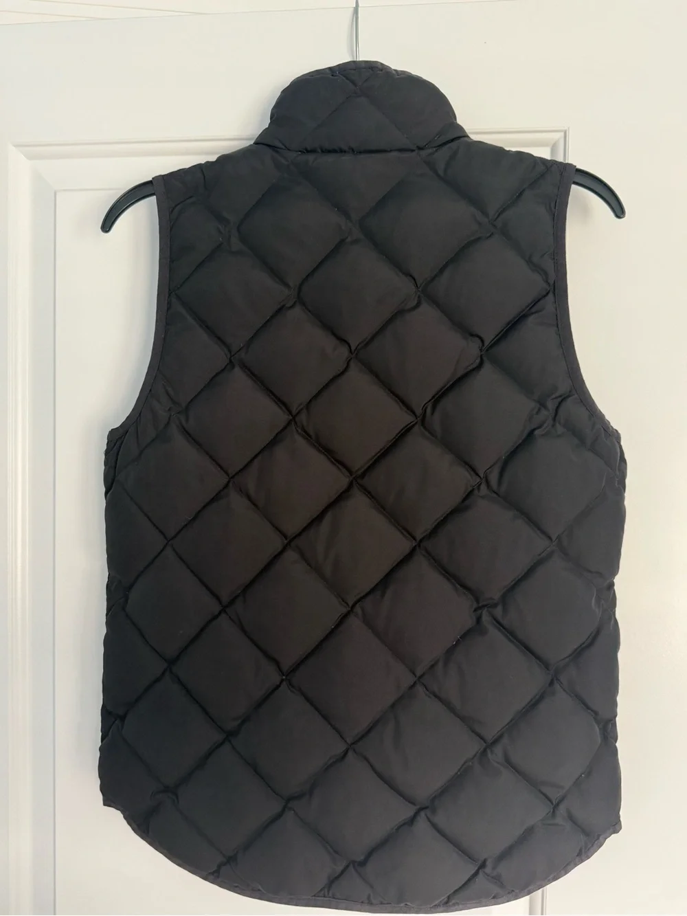 Black Quilted Puffer Vest with Gold Hardware